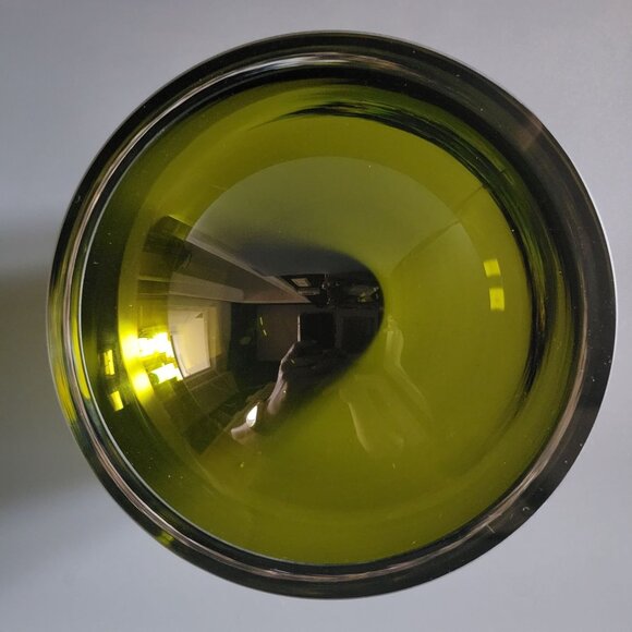 Badash Penelope 6" Mouth-Blown European Lead-Free Crystal Bowl Olive Green - Picture 3 of 4